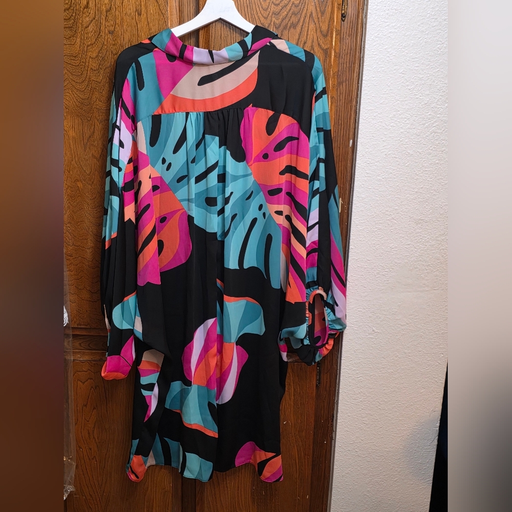 NWT TRINA TURK Ocean Bay button-down Shirt Dress Size XXL - Picture 5 of 5